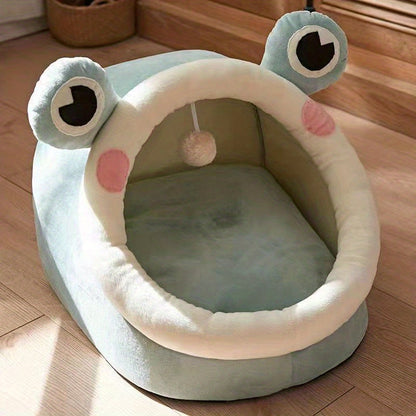 Deluxe Comfort Cat Tent: Plush Safe Indoor Pet House with Private Sponge Bed for Your Feline - Stylish & Durable