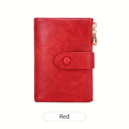 [Vintage Trifold Wallet] MIYIN Women's Vintage Trifold Wallet with ID Window & Coin Pocket - Large Capacity Double Zipper Wallet, Multi-Card Holder (Credit/Debit) - Retro Clutch Case for Everyday Use (,,,,,)