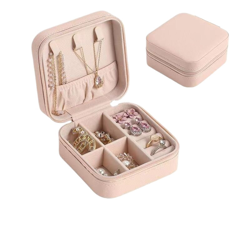 Storage box Portable jewelry box Travel accessories Korean version Antioxidant necklace Small ring stud earrings Simple jewelry