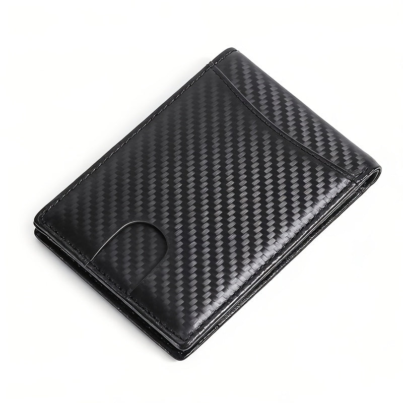 1pc OBCREATOR Faux Leather Slim Wallet for Men |, Anti-theft with Money Credit Card Clip