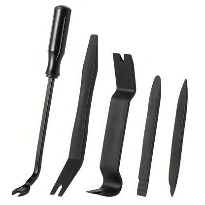 Professional Car Interior Disassembly Tool Set - 4/5pcs Set with Scratch-Free Plastic Pry Bars, Ideal for Door Panel Clips and Fasteners, Interior Repair Tools | Sleek Black Finish | Plastic Pry Bars, Car Maintenance Tools