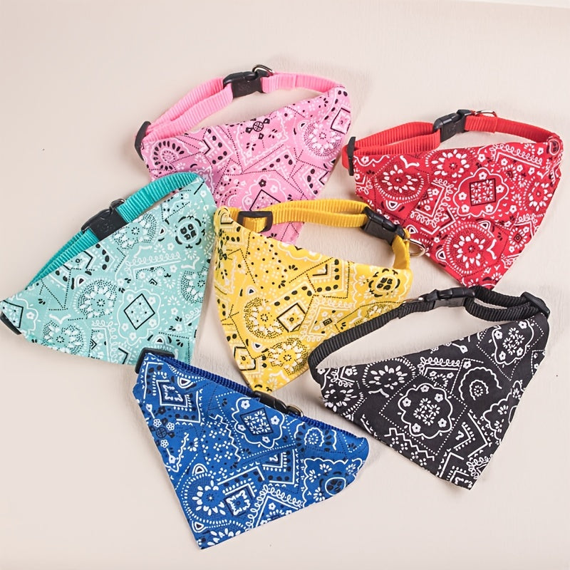 Adorable Floral Print Pet Bandana - Stylish Accessory for Tiny Paws (Under 15lbs) - Breathable & Easy to Wear
