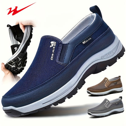 Men's Slip-Resistant Loafers with Thick-Soled Lightweight - Breathable Slip- Wide Width Shoes Suitable for All- Outdoor & Daily Wear - Comfortable Casual Round-Toe Loafers (PVC Sole)