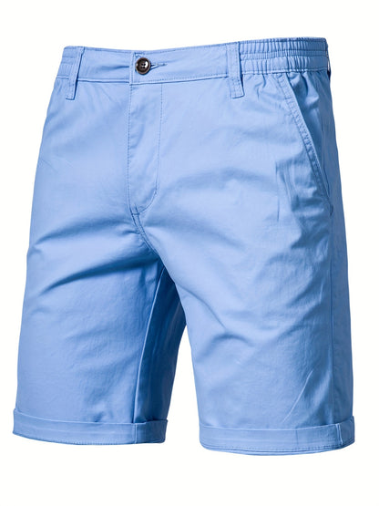Men's Navy Blue Cotton Shorts - Non-Stretch Casual Everyday & Formal Shorts with Side Pockets, Machine Washable Regular Fit for Office, Outings, Lounge Wear - Breathable Cotton Fabric, Versatile Clothing, Classic Design, Comfortable Material, Office Attir