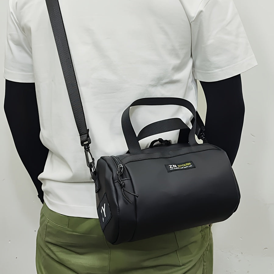 Men'S Casual Crossbody Bag, Single Shoulder Bag, Gym Bag, Courier Bag, Portable Shoulder Bag, Phone Bag, Small Items Pouch, Black Mini Backpack Suitable for Carrying Phone, Keys, Coins, And Small Items, Ideal for Fitness, Travel, Walking, Shopping