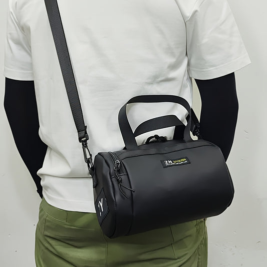 Men'S Casual Crossbody Bag, Single Shoulder Bag, Gym Bag, Courier Bag, Portable Shoulder Bag, Phone Bag, Small Items Pouch, Black Mini Backpack Suitable for Carrying Phone, Keys, Coins, And Small Items, Ideal for Fitness, Travel, Walking, Shopping