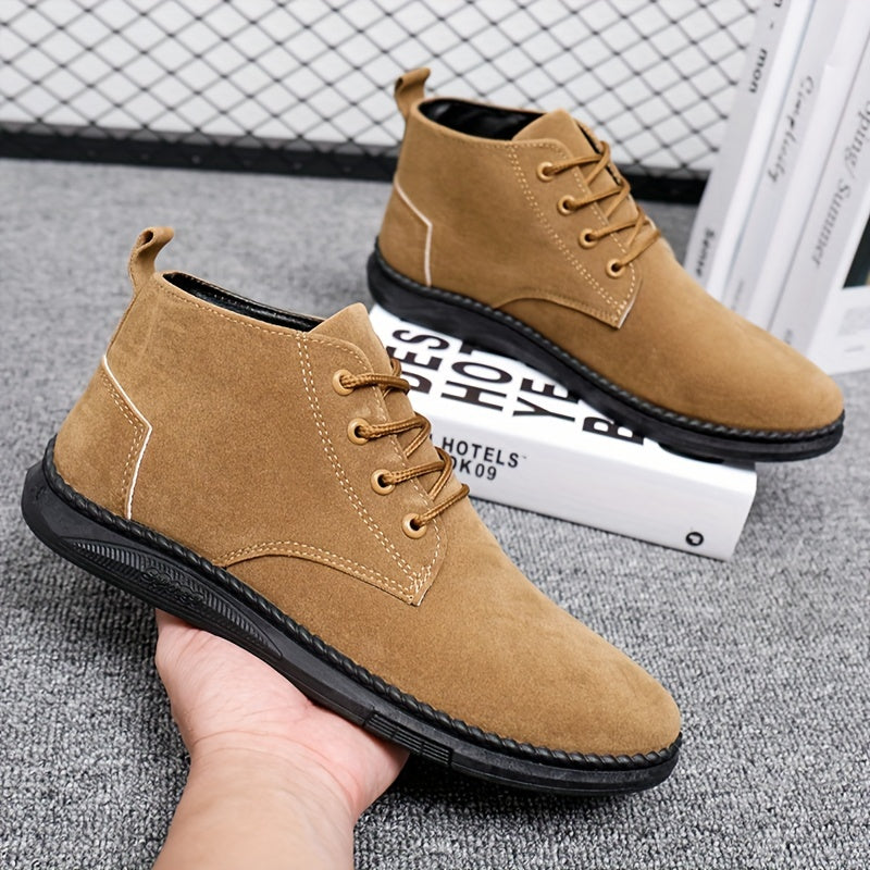 Men'S Casual Flat Shoes for Autumn, Stylish And Versatile Slip-On Sneakers with a Lightweight Soft Sole And Mid-Top Design