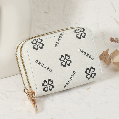Stylish Double-Zippered Coin Purse for Credit Cards, Made from High-Quality. This Easy And Casual Multi-Card Holder Is Ideal for Outdoor Activities, Travel, And Returning to School