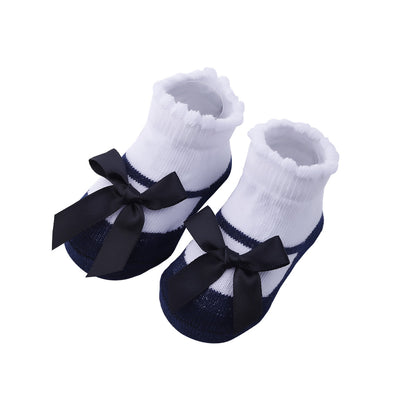 Baby Girl Cute Fashion Bowknot Flower Socks Fit 0-24 Months