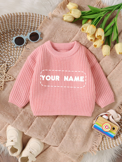 Customized Baby Gift, Hand Embroidered Letter Sweater