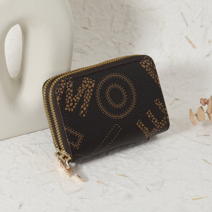Stylish Double-Zippered Coin Purse for Credit Cards, Made from High-Quality. This Easy And Casual Multi-Card Holder Is Ideal for Outdoor Activities, Travel, And Returning to School