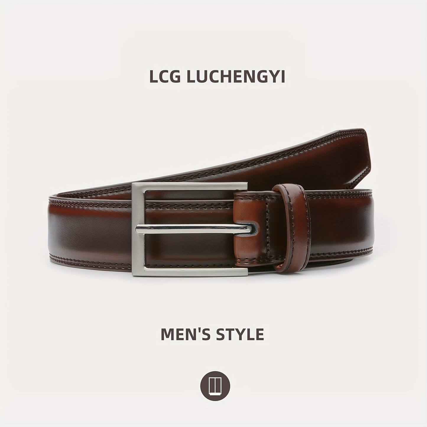 [Classic Leather Belt] Classic & Fashion Men's Leather Belt | Single Prong Buckle for Jeans, Pants, Work & Business - Gift for Dad & Husband