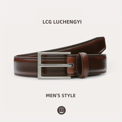 [Classic Leather Belt] Classic & Fashion Men's Leather Belt | Single Prong Buckle for Jeans, Pants, Work & Business - Gift for Dad & Husband
