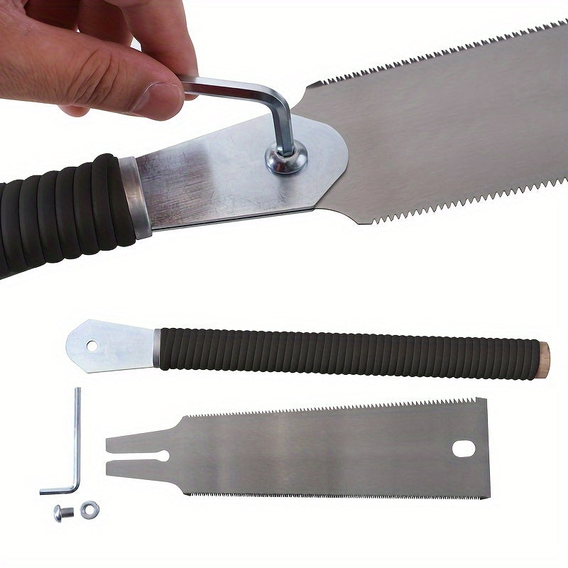 Japanese Pull Saw SK5 Flexible Blade Hand Saw 6-10/17TPI 9.3in Double-Edge Blade, 17 TPI 10in Single-Edge Blade Flush Cut Saw for Woodworking Tools