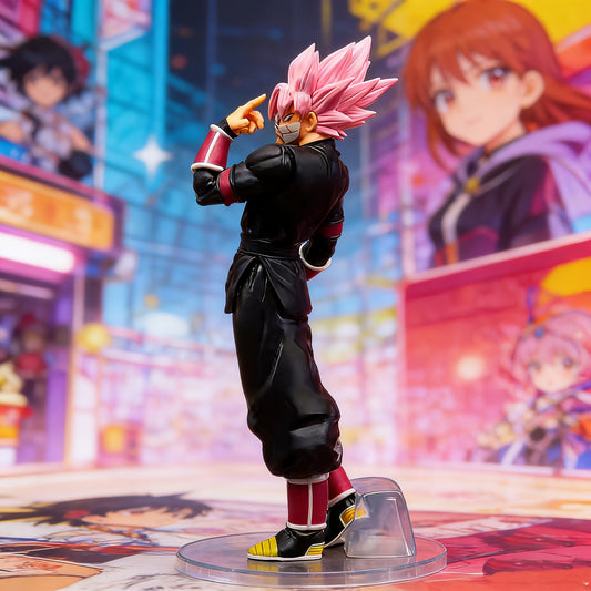 A Figurine with Pink Hair in a Standing Pose, Perfect for Anime Merchandise Collectors. This Desktop Ornament Serves As a Decorative Piece with a Dynamic Posture, Ideal for Christmas Or Halloween Decorations
