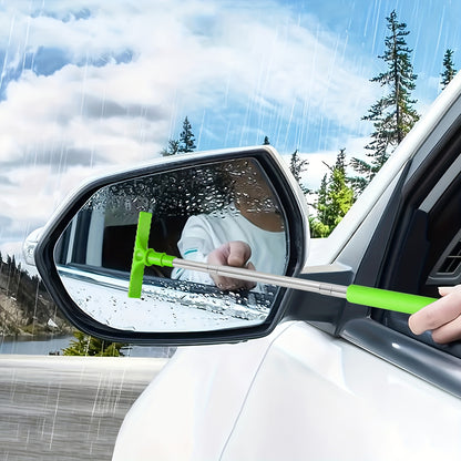 1pc Portable Water Scraper for Rearview Mirror with Sponge Cleaner and Extendable Window Cleaning Brush