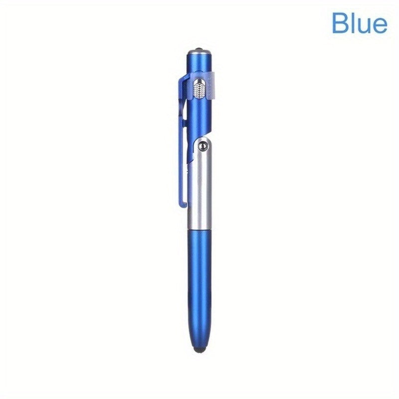 1pc Multi-function 4-in-1 Foldable Ballpoint Pen Stylus (Flashlight + Support) for Tablet Cellphone