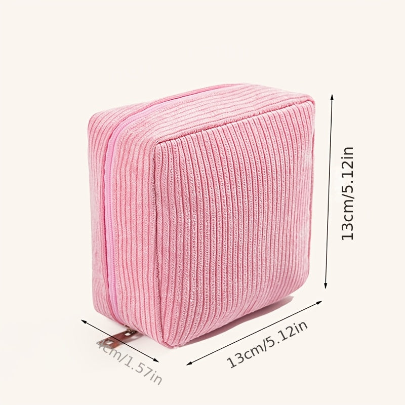 A Storage Bag for Sanitary Pads Made of Thick Plush Fabric, a Portable Mini Pouch for Sanitary Napkins, a Large Capacity Organizer for Small Items Like Cosmetics And Lipsticks, Perfect for Travel