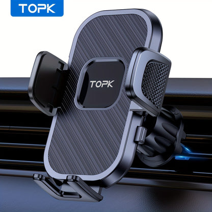 TOPK Car Phone Holder Mount for Car Air Vent, Hook Clip 360° Rotation Phone Mount for Cellphones, Dashboard Mount, ABS Material, Non-Waterproof, Adjustable Shape, Car Accessorie