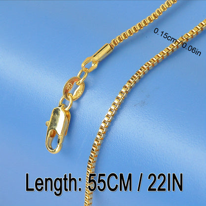 1Pc 18K Golden Plated Neck Chain DIY Collections Supplies Pendant Necklace Jewelry Handmade Accessories Christmas Gift