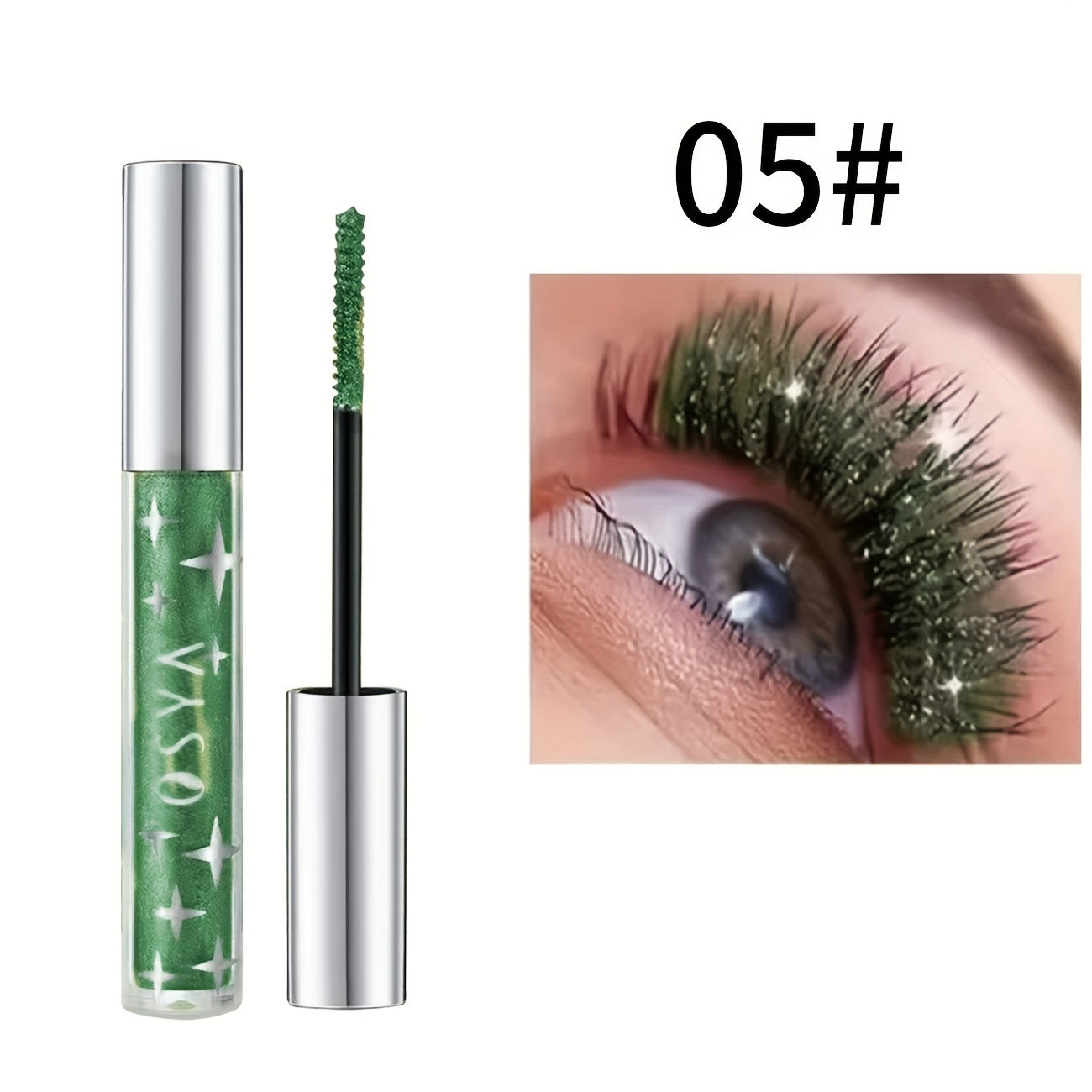 Glitter Shiny Mascara, Waterproof And Smudge Proof, Curling And Eyelashes Lengthening Makeup Tool for Music Festival