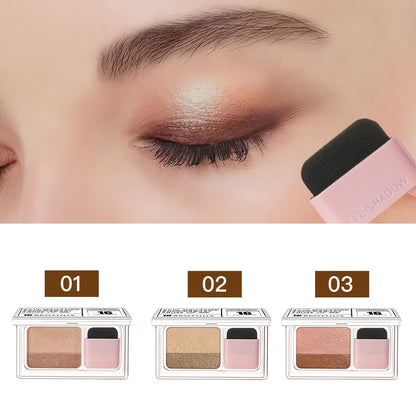 Shimmery Dual-Tone Eyeshadow Palette, 5-8 Versatile Shades, Easy Blend, Long-Lasting Waterproof Eye Makeup with Brush