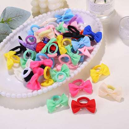 [Holiday Gifts] 10/20/30/40pcs Bow Hair Ties for Youngsters, Colorful Elastic Hair Bands for Ponytails and Braids, Suitable for Daily Use and Holiday Gifts