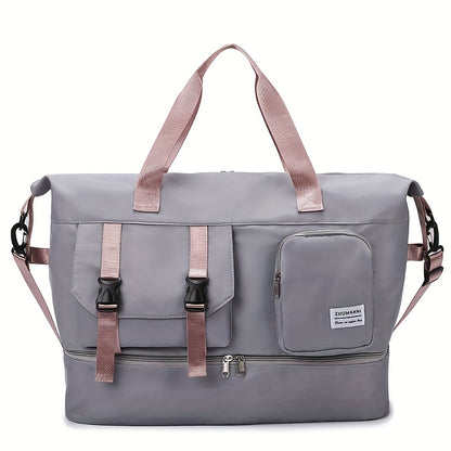 Large Capacity Multi-Functional Travel Duffel Bag,Gym Tote with Multiple Compartments, Adjustable Strap,Portable Sports Gym Bag for Overnight Trips