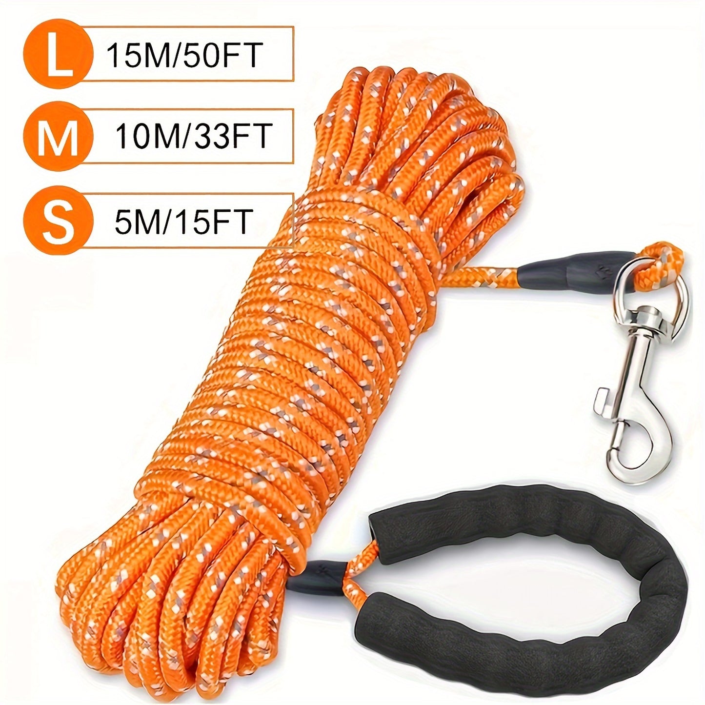 Reflective Long Dog Leash For Large Medium Small Dogs Training Outside Walking, Playing, Camping, Or Yard