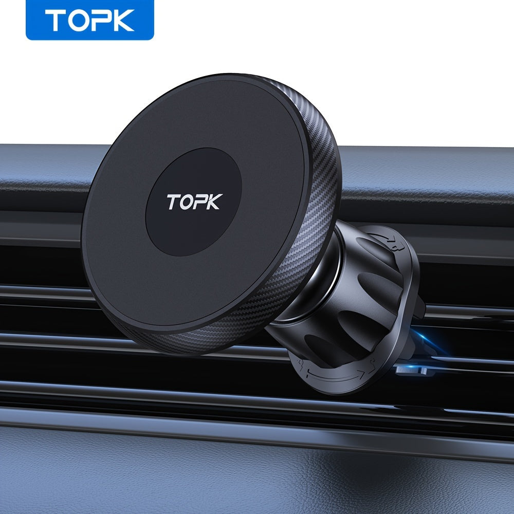 Magnetic Car Phone Holder with Powerful Magnetism - Heavy-Duty ABS Construction, Single-Hand Operation, Compatible with Magsafe, Air Conditioner Outlet
