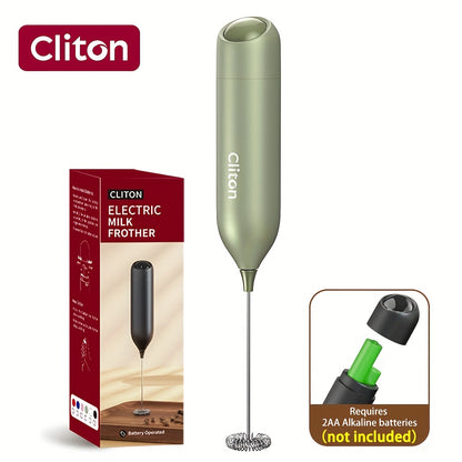 Electric Milk Frother | Battery Powered Portable Coffee Frother with Lightweight Plastic Handle & 304 Stainless Steel Whisk, Low Decibel, Ideal for Drinks, Coffee Lovers, Camping, Wedding Souvenir, Christmas Gift | Requires 2 AA Batteries