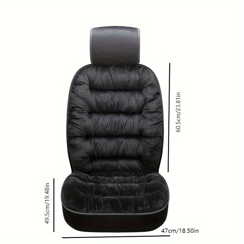 New Car Seat Cushions for Winter, Plush Front Single Seat, Thickened for Cold Weather, Universal Car Seat Cover with Backrest
