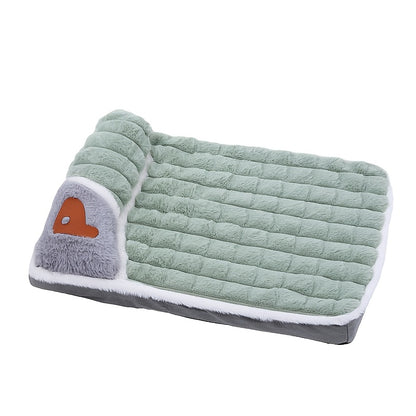 Comfortable Thickened Dog Cat Bed Pad, Anti Slip Pet Bed Mat, Pet Bed Mat with Thickened Pillow, Machine Washable Dog Mat Bed, Skin-Friendly Pets Crate Mattress Mat Suitable for Dogs Cats Home Travel and Outdoor, Cat Step Milk Pad, 5 Sizes Suitable