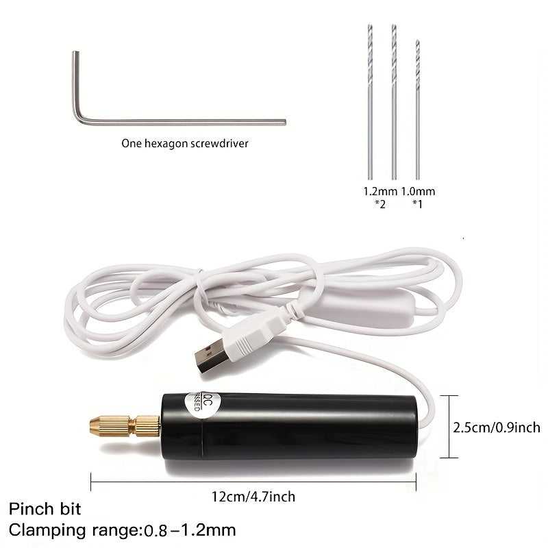 [Mini Electric Drill Bits Kit] 5pcs/115pcs Mini Electric Drill Handheld Drill Bits Kit Epoxy Resin Jewelry Making Wood Craft Tools 5V USB Plug Screwdriver Tool Kit