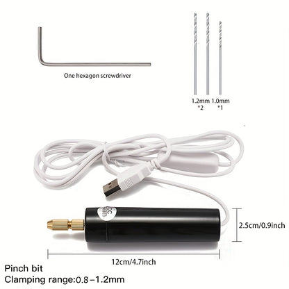 [Mini Electric Drill Bits Kit] 5pcs/115pcs Mini Electric Drill Handheld Drill Bits Kit Epoxy Resin Jewelry Making Wood Craft Tools 5V USB Plug Screwdriver Tool Kit