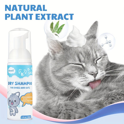 Pet Dry Cleaning Hair Care Water - 2oz - No-Rinse Shampoo for Cats, No-Rinse Pet Shampoo, Cleansing Mousse, Suitable for Pet Cats, Pet Dogs, and Other Cleaning Products