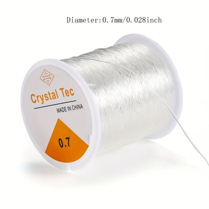 1 Roll Transparent Strong Elastic String, DIY Beading Cord, Handmade Jewelry Making Material, Universal Elastic Cord for Necklaces and Bracelets