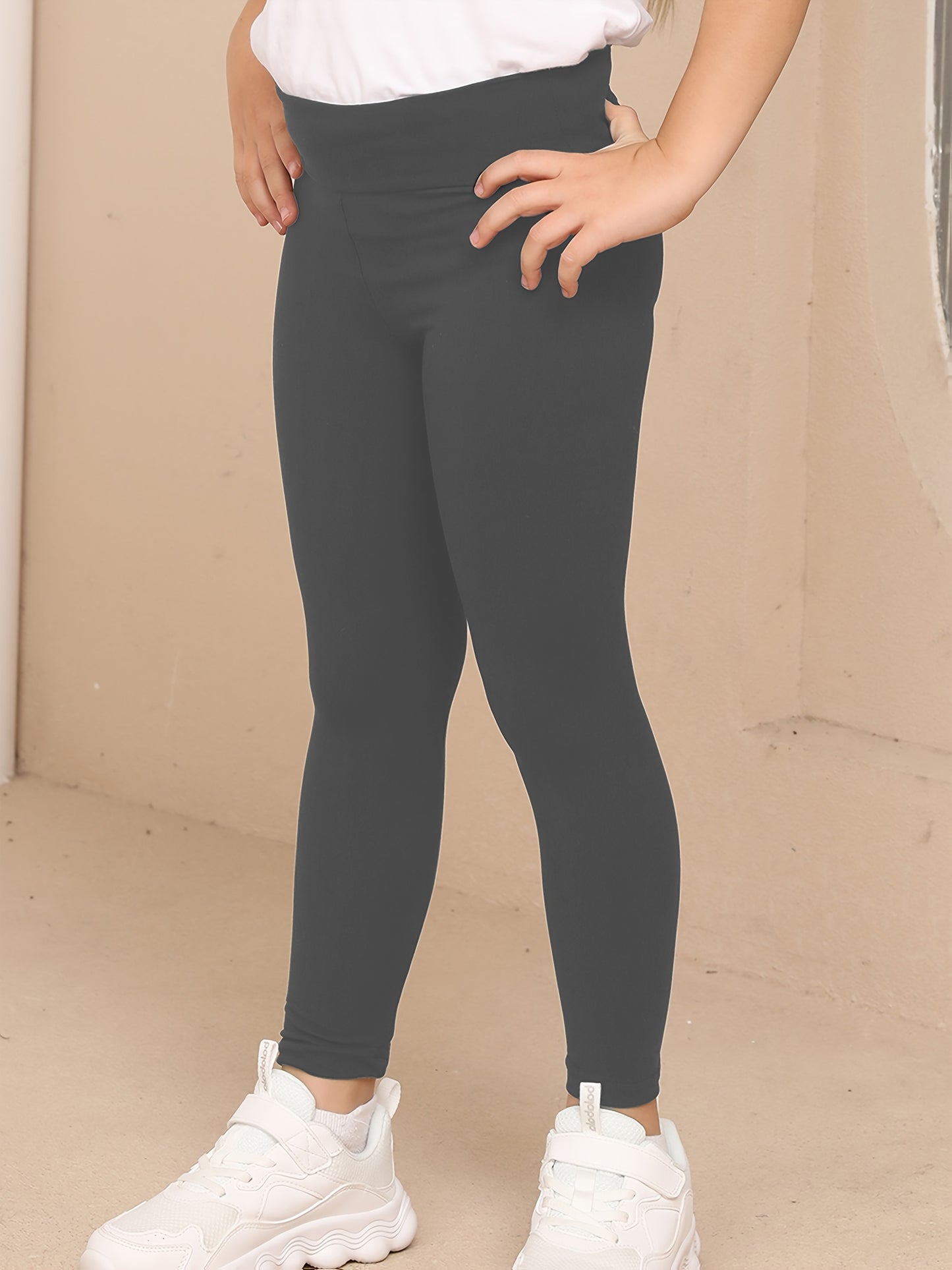 SOFTMILK Girls' Leggings / Super Soft High-Stretch / Solid Black Tight Pants with Elastic Waistband / All-Season Stretchy for Girls / Everyday & Formal Outfits