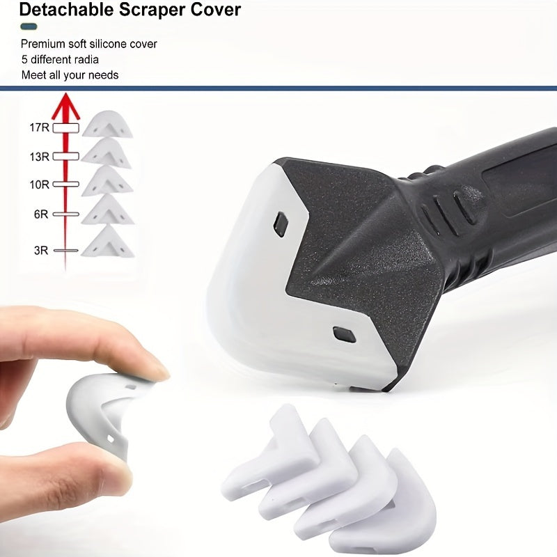 Silicone Caulking Tool 5 in 1 Silicone Remover Multi Tool Glazing Compound Finishing Tool Caulk Remover Tool Grout Scraper Kit for Bathroom Kitchen Floor Window Sink Joint Frames Seal Silicone Scraper Sealant Smooth Remover Tool Set