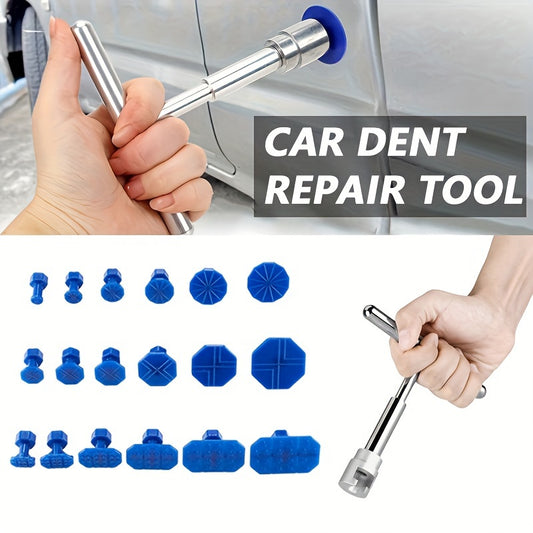 [Aluminium Dent Repair] 18pcs Aluminium T-shaped Car Dent Repair Tool Kit | Paintless Dent Repair Tool for Bodywork Slight Dent Small Hail Dent