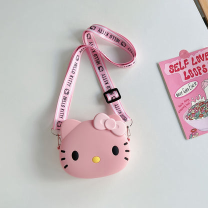 1pc of The New Hello Kitty & Family Cartoon Pouch, a Compact And Lightweight Storage Bag for Small Items, Featuring Cute Cartoon Designs, Convenient for Daily Outings