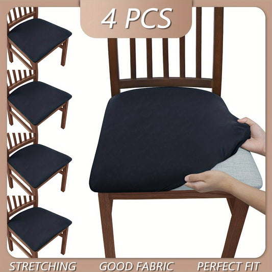 4pcs/6pcs Solid Color Flocked High Elastic Chair Cover, Simple and Elegant, Multiple Colors to Choose From, Soft and Comfortable, Suitable for Restaurant Chair Protection Cover 150gsm