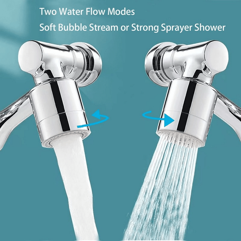 Universal Rotary Faucet Nozzle for 1pc, Silver in Color, Designed to Save Water. It Serves As an Extender for Kitchen Faucets And Can Be Used with Washbasins, Enhancing Home Improvement Projects. A Must-Have Gift for Any Household