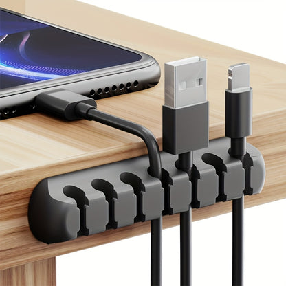 Strong Self-Adhesive Silicone Cable Organizers with 7, 5, And 3 Slots for Managing Cables, Featuring Cable Holders And Storage Boxes to Keep Your Wires Neat And Tidy!