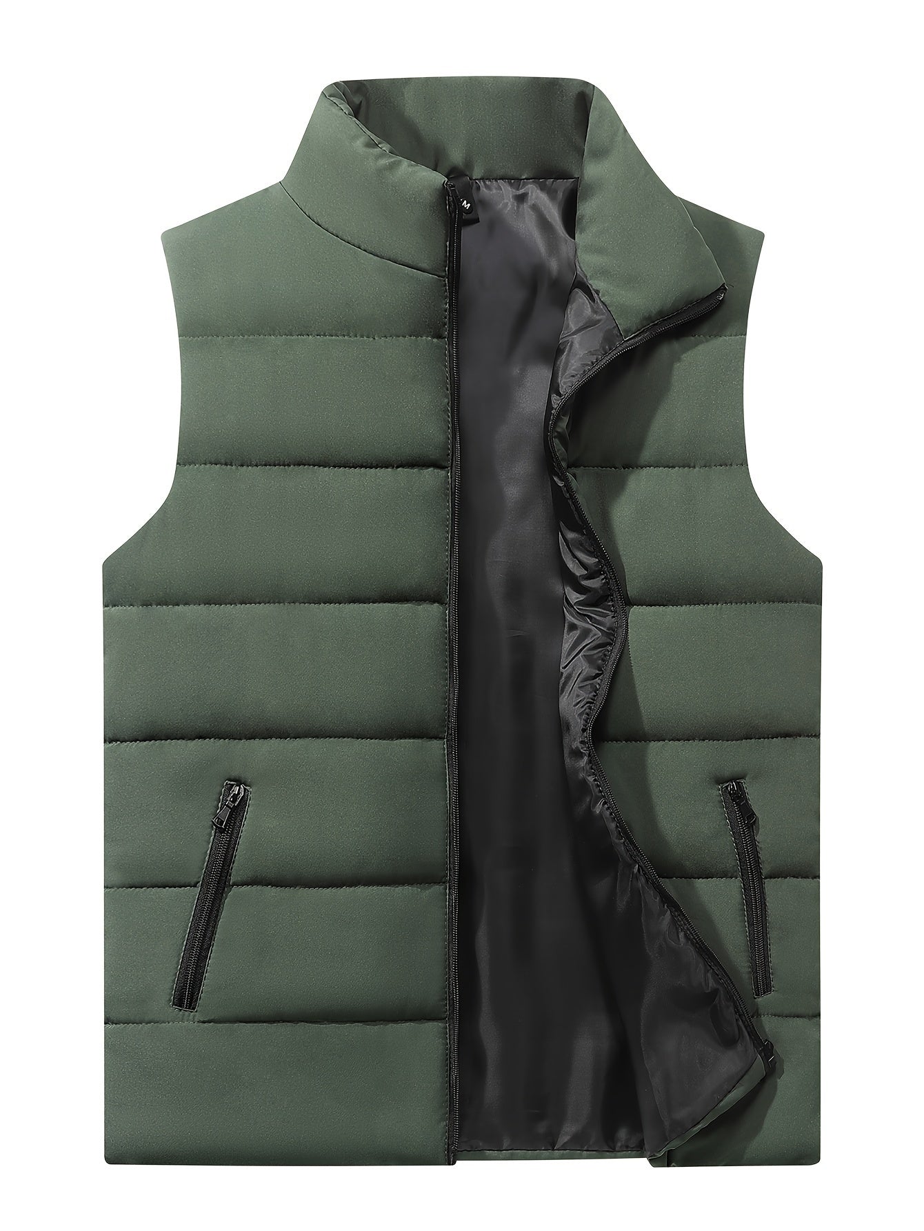 Lightweight Men's Winter Vest, Sleeveless Quilted Gilet Jacket with Warm Zip Up Padding