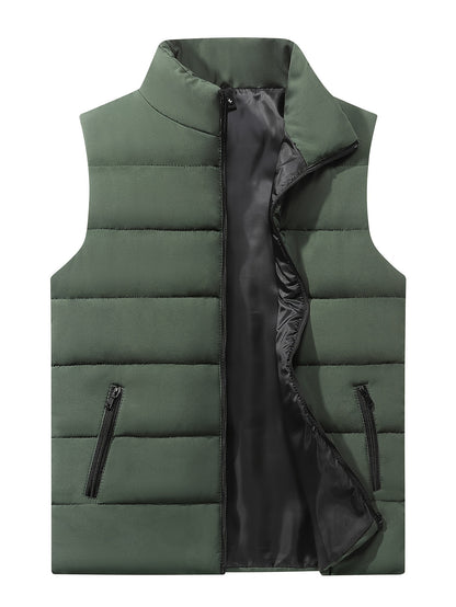 Lightweight Men's Winter Vest, Sleeveless Quilted Gilet Jacket with Warm Zip Up Padding