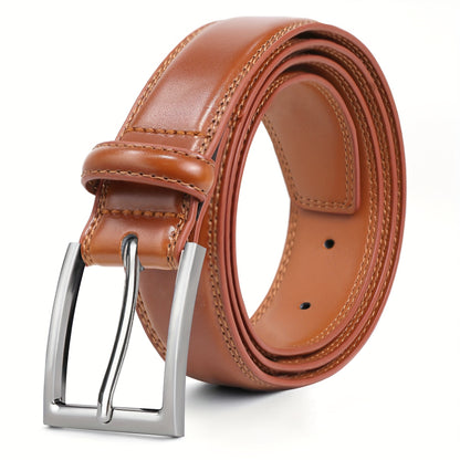 [Classic Leather Belt] Classic & Fashion Men's Leather Belt | Single Prong Buckle for Jeans, Pants, Work & Business - Gift for Dad & Husband