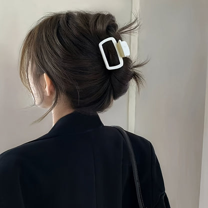 4pcs Matte Square Hair Claws - Minimalist Rectangular Hair Clips for Updos, Half-Up Styles & Everyday Casual Wear, Durable Non-Slip Hair Accessories for Women & s, Hairstyle Support Tools, Sturdy Grip Clips