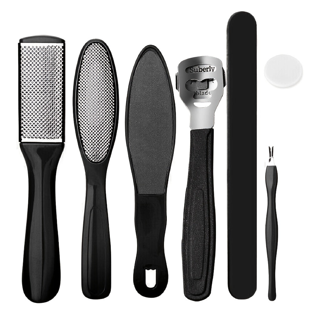 7-in-1 Professional Pedicure Tool Set for Dead Skin Removal and Foot Care - Includes Callus Remover and Foot File for Men and Women