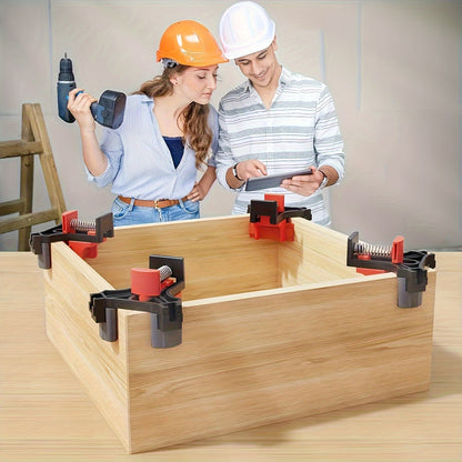 4pcs Adjustable 90-Degree Angle Clamps, Durable, Reusable Woodworking Tools, for Perfect Right Angles and T-Joint, with No Electricity Needed, Plastic Material
